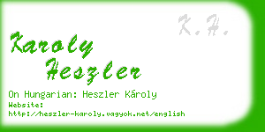 karoly heszler business card